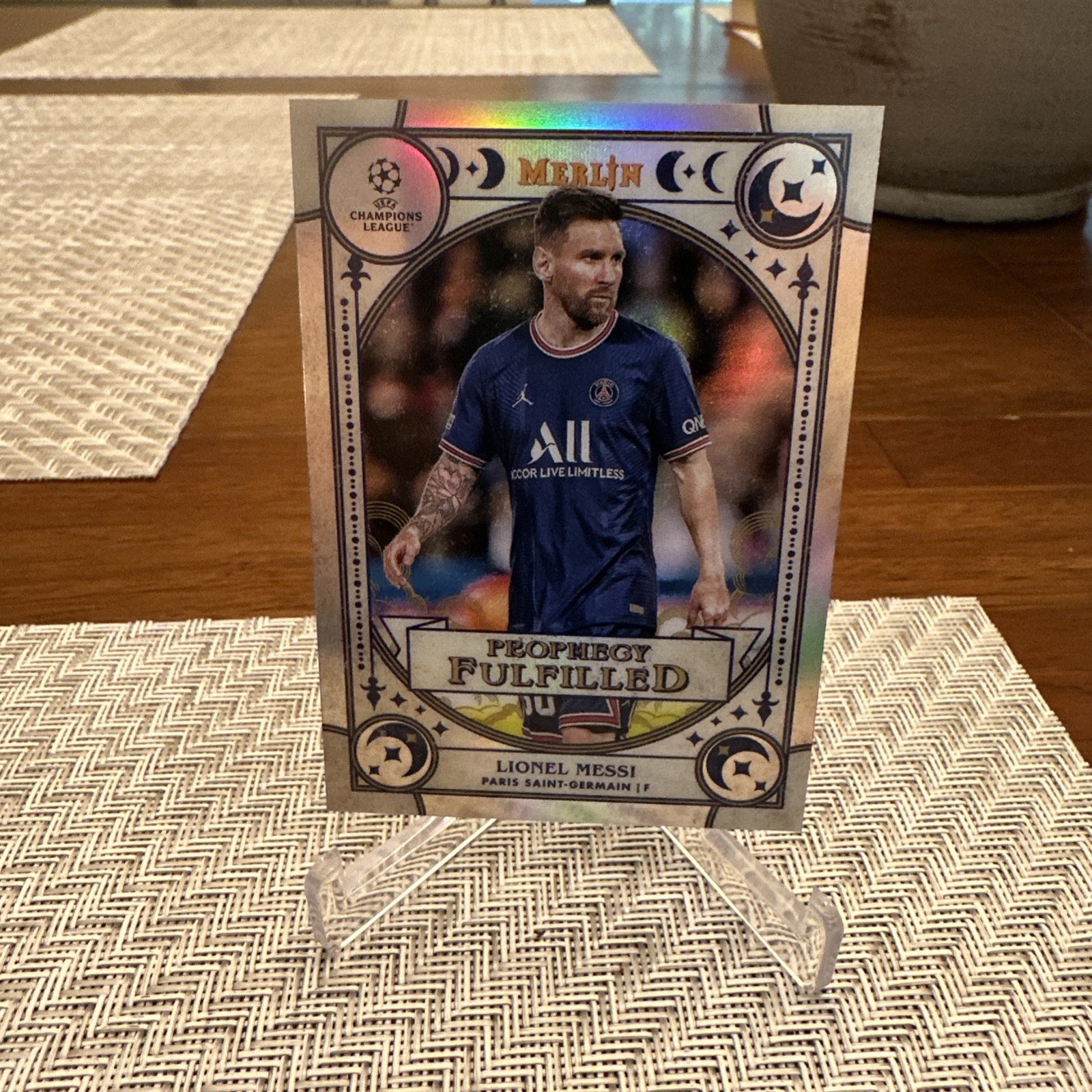 2021-22 Topps Merlin Chrome Uefa Prophecy Fulfilled Lionel Messi PF-7