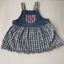 Vintage 90's OshKosh B'gosh Baby B gosh Heart Overall Jumper Dress USA Sz 24 M