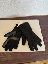 isotoner Women's Black Touchscreen Gloves Faux Fur Trim Winter Wrist Solid