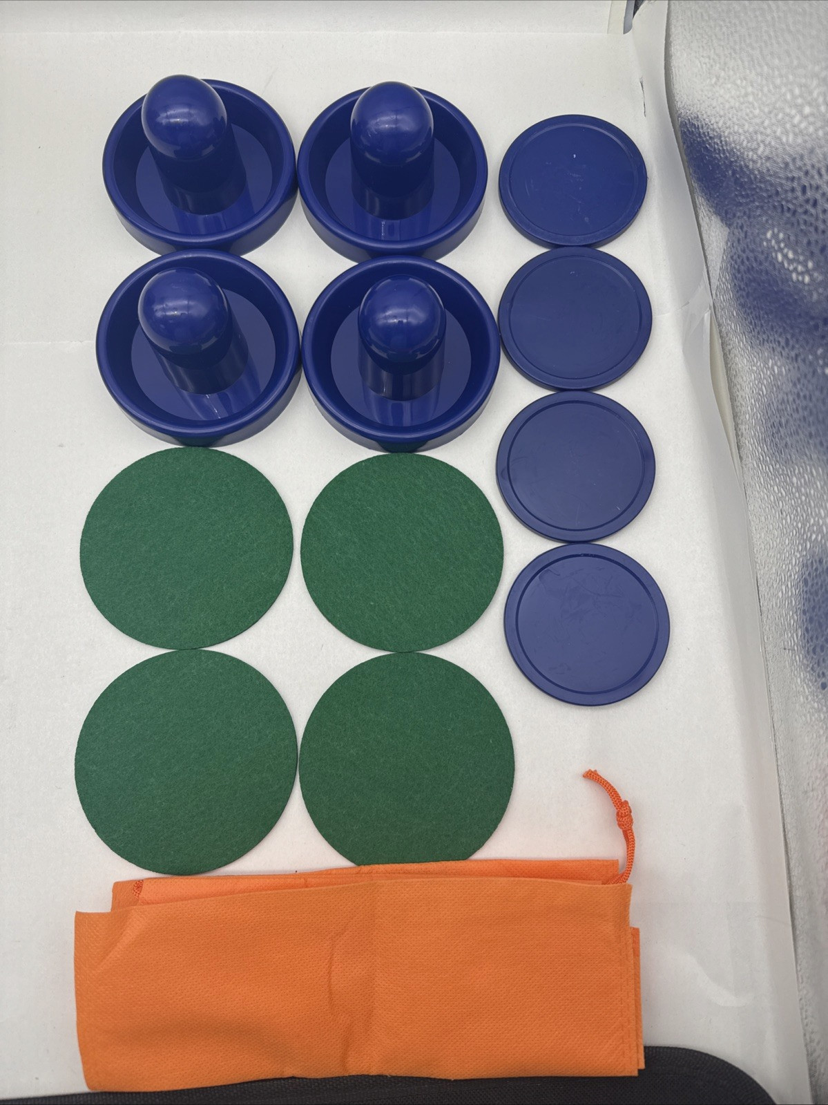 Air Hockey Pushers and Air Hockey Pucks, Goal Handles Paddles Accessories Blue..