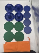Air Hockey Pushers and Air Hockey Pucks, Goal Handles Paddles Accessories Blue..