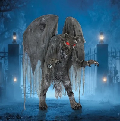 7.3FT Animated Life-Size Gargoyle Halloween Animatronic Flapping Wings Motion