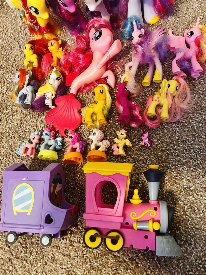大量 MLP My Little Pony G4 和 G3 批量 大型迷你雕像收藏 火车和盒子 — 第 3/3 张图片