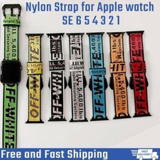 Off White Nylon Band For Apple Watch Ultra  Ultra 2 49mm Series 10/9/8/7/6/ SE