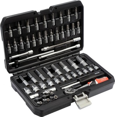 56  teilig Knarrenkasten Steckschlüssel  Ratschen  Bits-Set 1/4  (6,3 mm) Yato