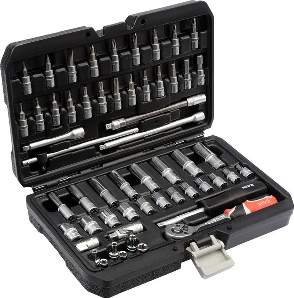 Yato Knarrenkasten SteckschlüSsel‑ Ratschen‑ Bits-Set 56 Teilig 1/4″ (6,3 Mm)-image