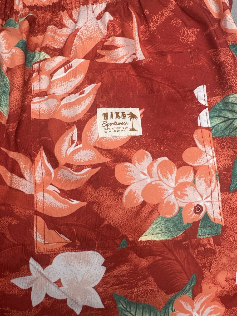 Nike Club Flow 6” Swim Shorts Floral HV4610-846 Pockets Drawstring