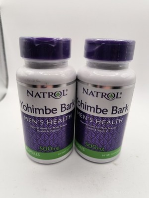 Natrol Yohimbe Bark Men's 500 Mg 90 Caps Dietary Supplement Ex 6/26 Two Bottles 
