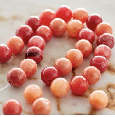 Ruby Mix Quartzite Round Beads, 8mm by Bead Landing 