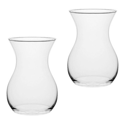 Glasvase  Belly  2er Set 18 x 12cm   2 Blumenvasen aus Glas, Dekovase, Tischvase