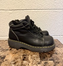 Vintage Dr. Martens 8542 Black Leather Chunky Oxford Derby Boots UK5  US7