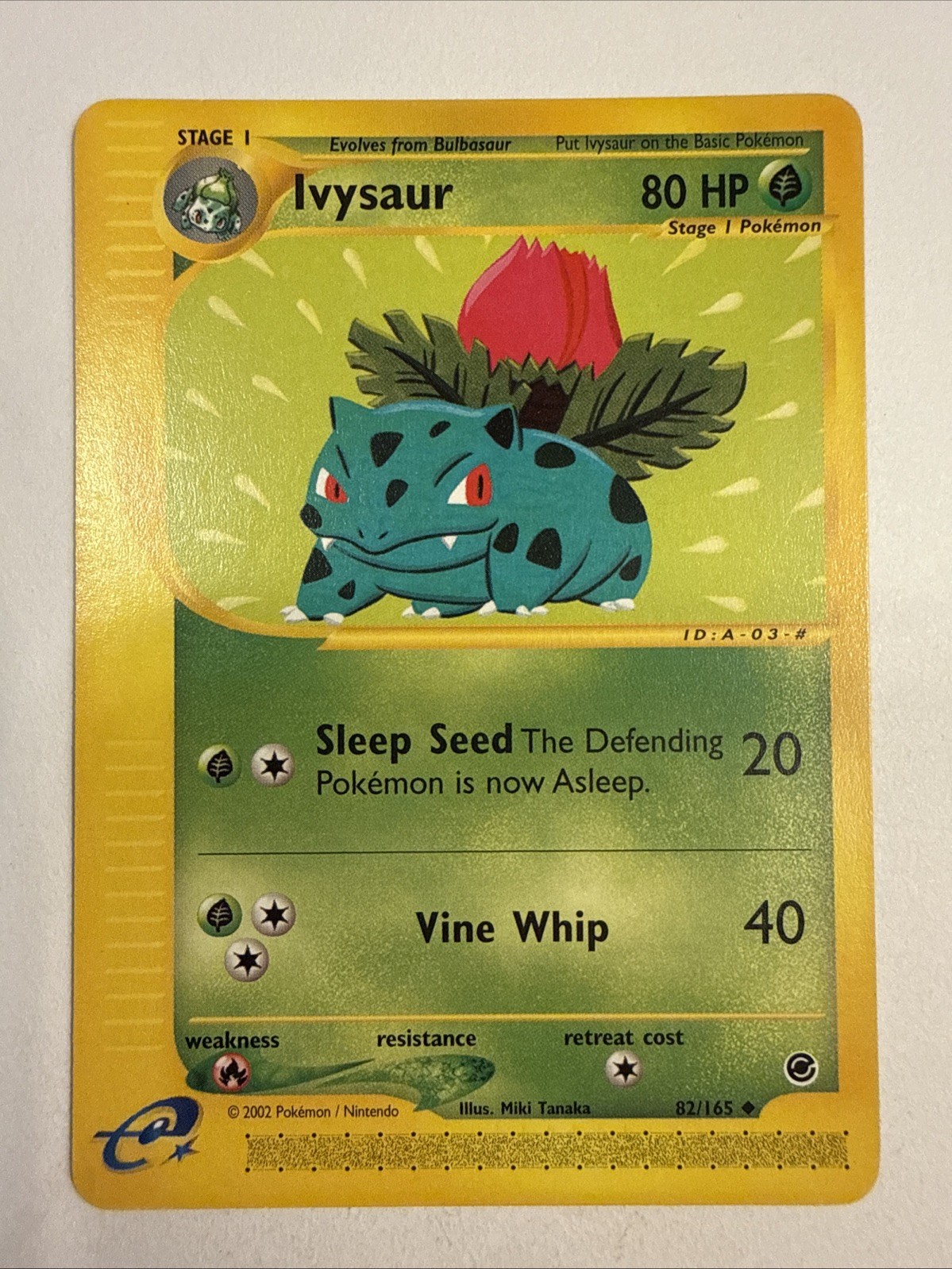 Ivysaur 082/165 e-Reader 2002 Pokemon Expedition Base Set Regular Card NM