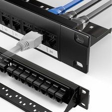 19 Inch 24 Port Patch Panel with 25 Pack CAT6 Keystone Couplers