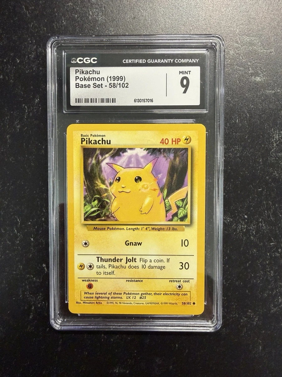 Pokémon TCG Base Set Pikachu Grade 9 Individual Collectible Card