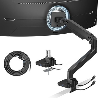 ARES WING Einzel Monitorhalterung mit USB A/C, 20 kg Tragfähigkeit, 17 - 49 Zoll