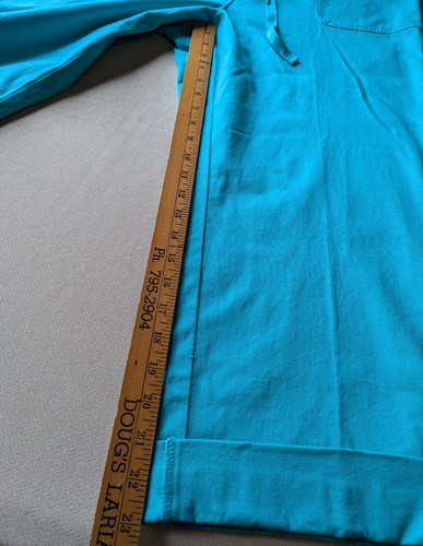Ruby Rd. Turquoise Women's Capri Pants Sz 14 Drawstring Stretch Cotton Spandex - Picture 9 of 11