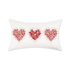 Valentines Day Lumbar Pillow Cover 12x20 Inch Watercolor Heart Romantic Love