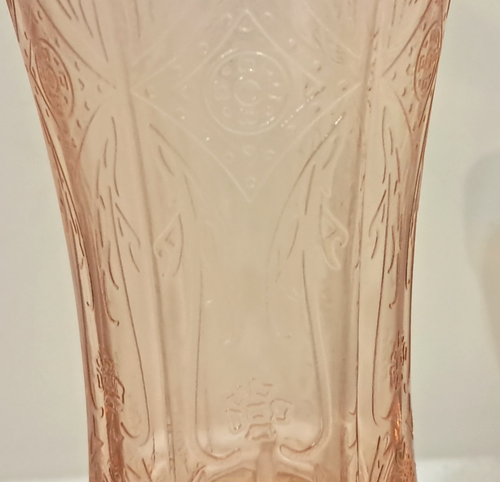 VTG Indiana Glass Recollection Pink 8.5” Open Hurricane Round Vase - Picture 3 of 5
