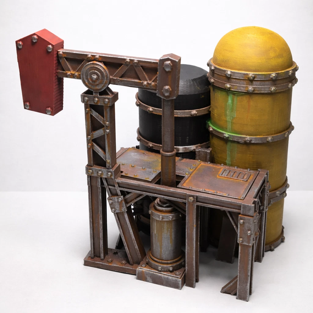 Ork style scrap wargaming terrain buildings compatible with 28mm - photo 5