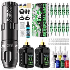 Tattoo Gun Kit Wireless Tattoo Machine Kit 2 Piece 1800mAh Batteries New In Box
