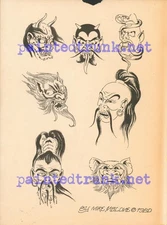vintage original 1980 produx mike malone rollo devil demon tattoo flash 11x14