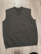 Uniqlo Mens Sweater Vest Large Gray