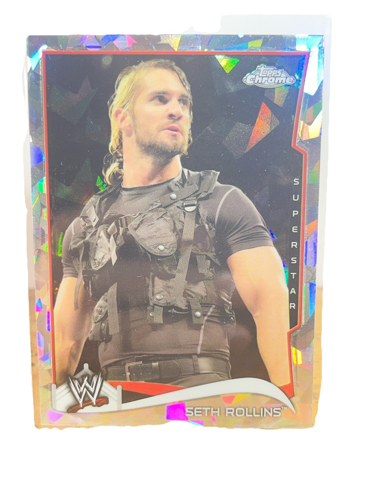 Seth Rollins- 2014 Topps Chrome WWE Wrestling Card- #46, Atomic Refractor
