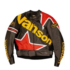 Vanson Leathers Cobra Star Men’s Black Cowhide Leather Motorcycle Riding Jacket