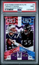 PSA 9 - 2018 Donruss Elite Face To Face TOM BRADY TERRELL SUGGS Purple 18/25 #3