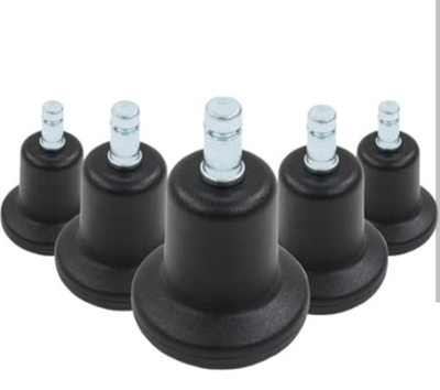 #ad Replacement Office Chair Bell Glides High Profile Caster Ht Black Set of 5 $39.88