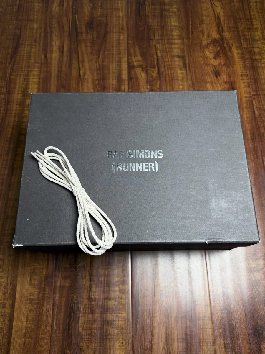 Raf Simons Cylon-21 Runner Black Beige Mens Leather Sneakers