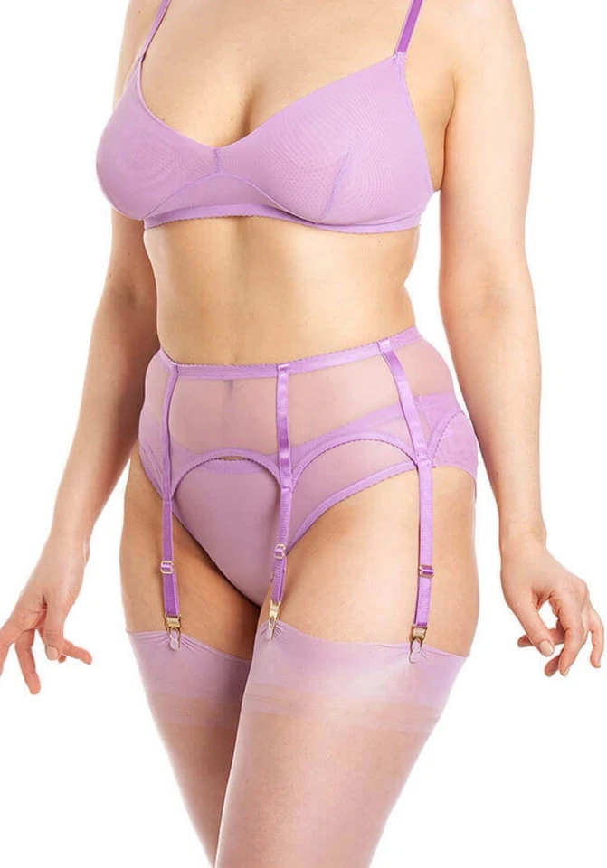 GIO PARMA MEDIAS DE NYLON CUBANAS VIOLETAS TOTALMENTE A LA MODA 9,5 M Segundos Nuevos Foto 3 de 3