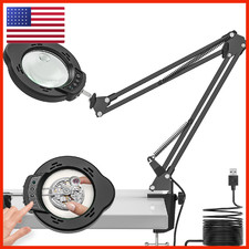 Baishun Magnifying Glass Light And Clamp 15X 10X Desk Magnifying Lamp 84 Led