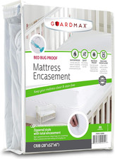 Waterproof Zippered Crib Mattress Protector - Bed Bug Dust Mite Proof