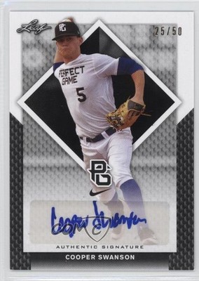 2016 Leaf Perfect Game National Showcase Black 25/50 Cooper Swanson Auto 0c6