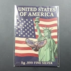 5g .999 Fine Silver Eagle Shape Bullion Round Total Precious Metal Content 5g