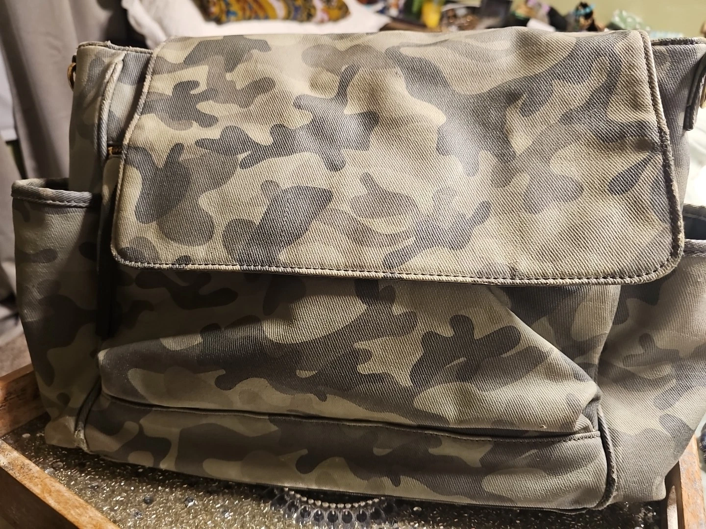 Pottery Barn Kids Camo Green Convertible Diaper Bag Backpack With Changing Mat