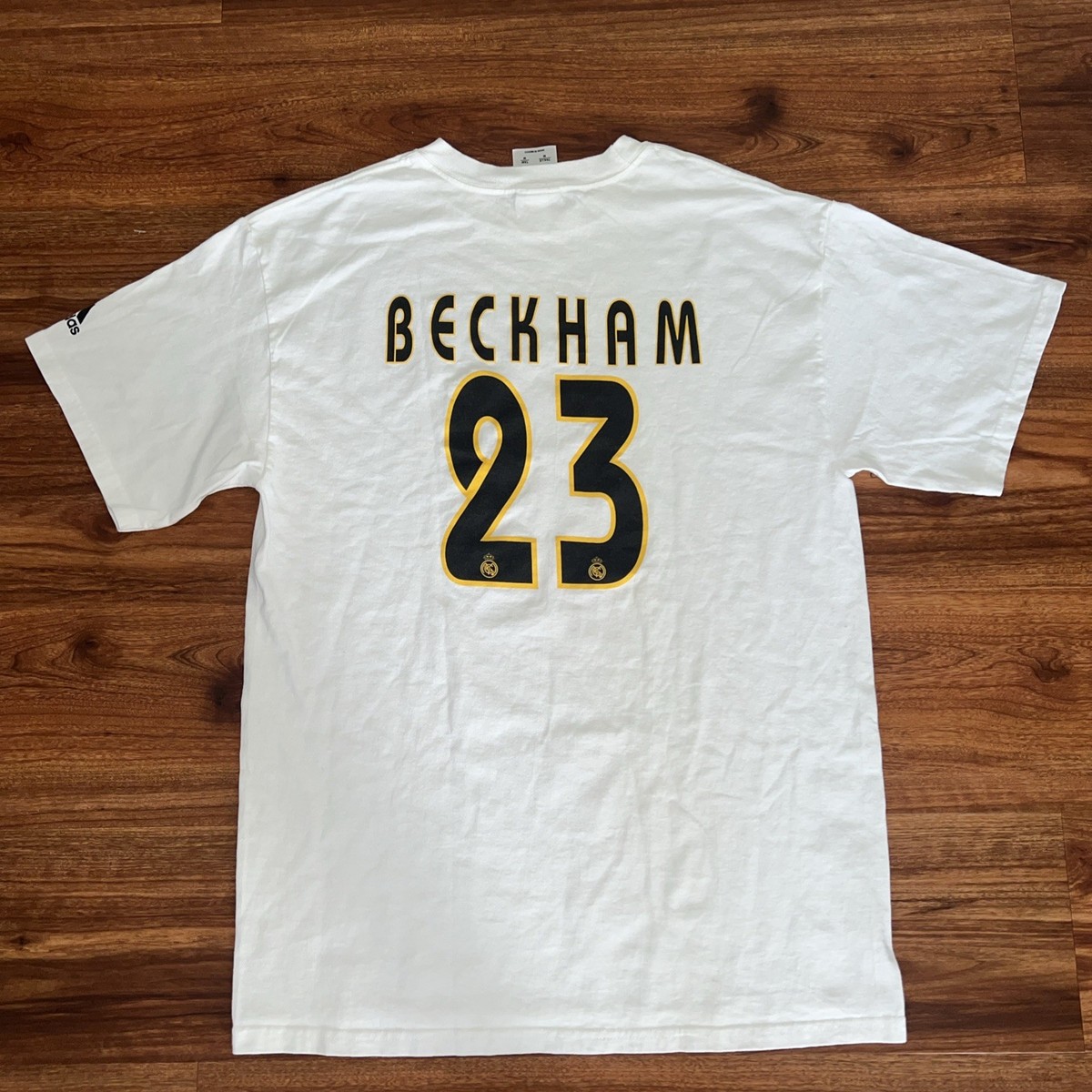 Vintage Real Madrid David Beckham T Shirt Adidas Size M Medium