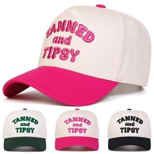 Unisex TANNED AND TIPSY Letter Embroidery Baseball Caps Spring Autumn Outdoor Ad