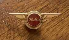 Late 1950s Delta Air Lines 10K Gold 5 Year Service Pin Flying D Logo By Balfour