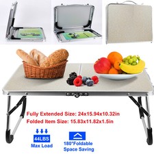Portable Mini Foldable Picnic Camping Table Aluminum Sofa Bed Laptop Desk Tray