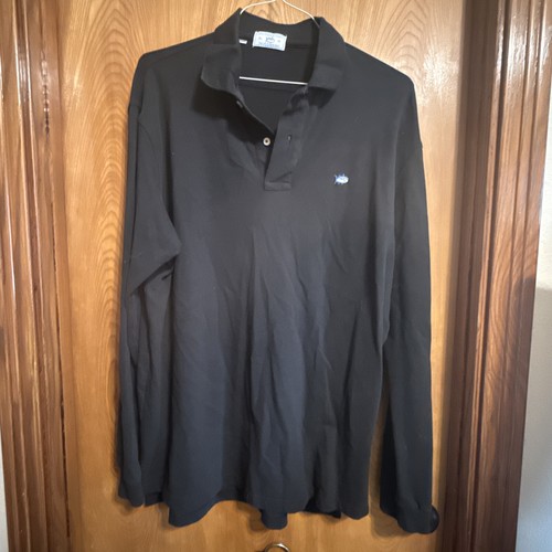 Southern Tide Polo Shirt Mens Black Skipjack Long Sleeve Golf XL