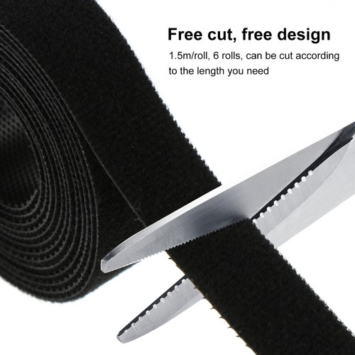 6 Rolls Power Cord Strap Reusable Fastening Cable Ties - Afbeelding 3 van 12