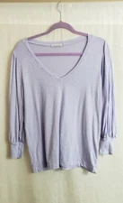 Michael Stars Womens Top Blouse Size OS Purple Lilac 100% Supima Cotton Defect