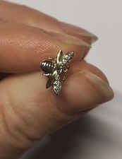 Gold Bee Stud earrings with diamonds