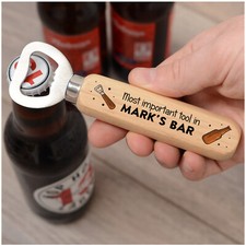 Personalised Beer Bottle Opener Home Bar Pub Birthday Fathers Day Gift Him Dad