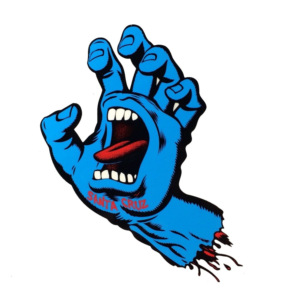 Santa Cruz Screaming Hand Skateboard Sticker Decal 6in blue si