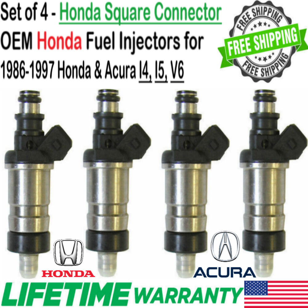 Genuine Flow Matched 4 Pack Honda Fuel Injectors For 1990-1991 Acura NSX 3.0L V6