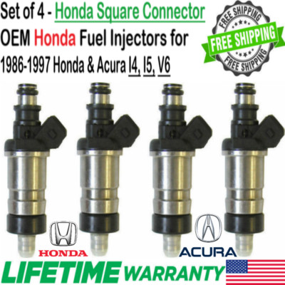 x4 Genuine Flow Matched Honda Fuel Injectors For 1995-1996 Honda Odyssey 2.2L I4
