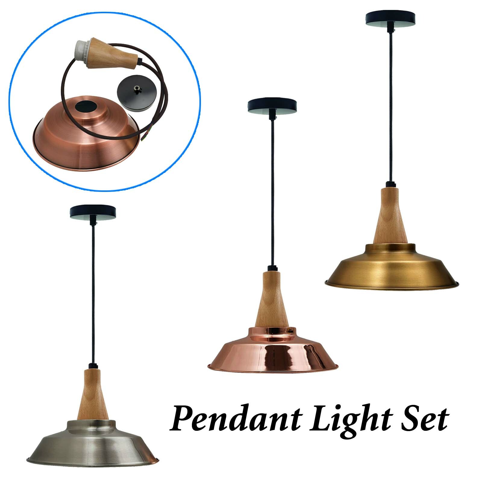 Industrial Style Metal Lamp Shade Retro Pendant Light Suspended Ceiling